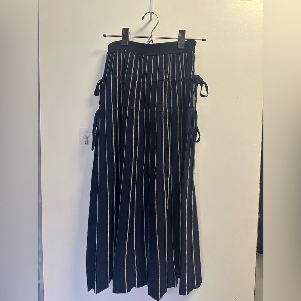 Simkhai Black and White Striped Women's Skirt